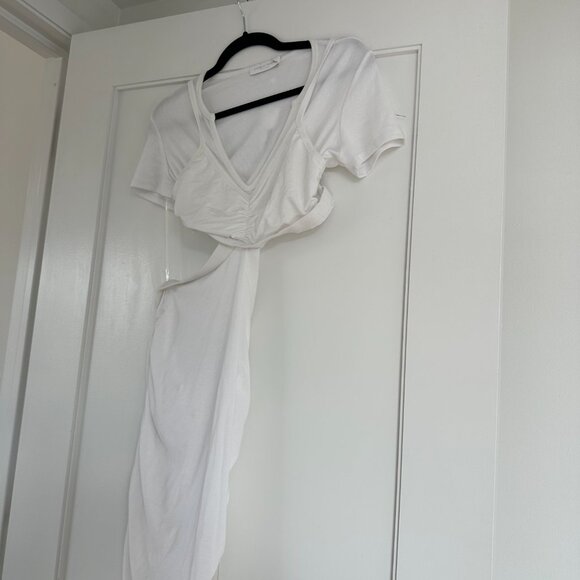 NWT Jonathan Simkhai Cailan Cut-out Mini Dress Stretch Rib Knit White Size Small - Picture 7 of 11